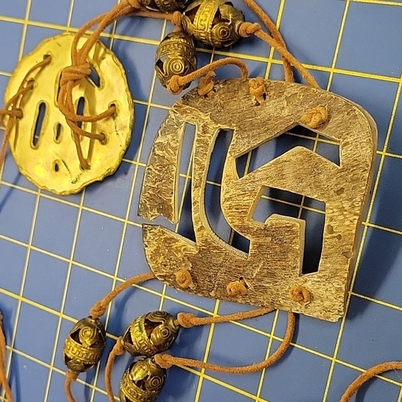 1980s 39" Tribal Belt Suede Strapy - Picture 3 of 6